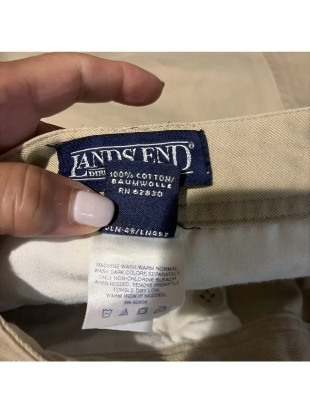 Lands' End Men's Cargo Short Size 32 Khaki 6.5